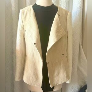ZARA Women’s Linen Blend Blazer with Decor Sleeve Sz M